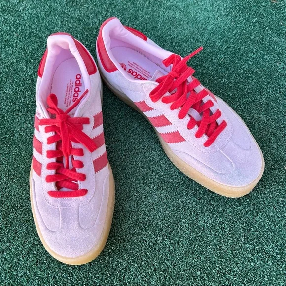 NWT Adidas Samba Sneaker Suede Leather Clear Pink Better Scarlet Red Gum 10.5 - Picture 4 of 14